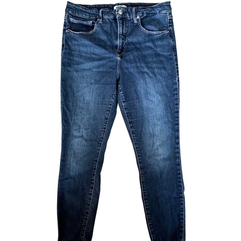 Good American Good Legs Crop Jeans Size 15/33 High Rise Skinny Blue GLC899T